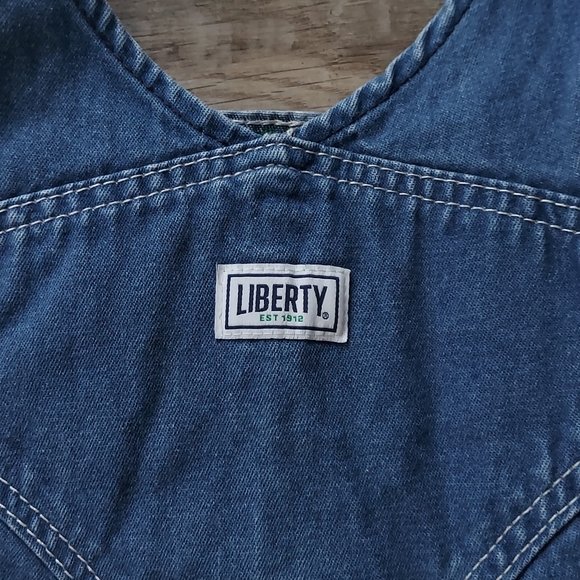 Cropped Raw Hem Liberty Bib Overalls Size 40 - Picture 10 of 16